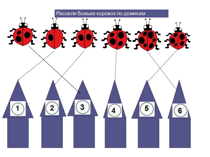 Рассели божьих коровок по домикам