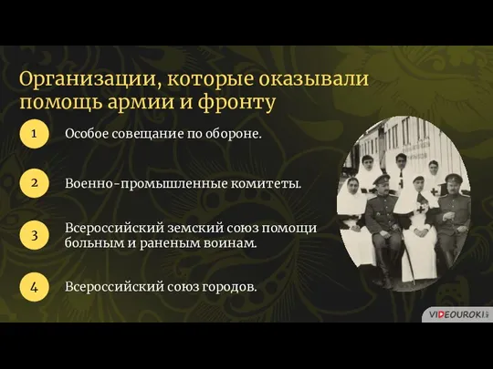 Организации, которые оказывали помощь армии и фронту Особое совещание по обороне. 1