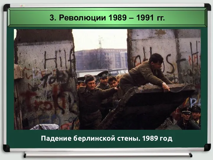 3. Революции 1989 – 1991 гг. Падение берлинской стены. 1989 год