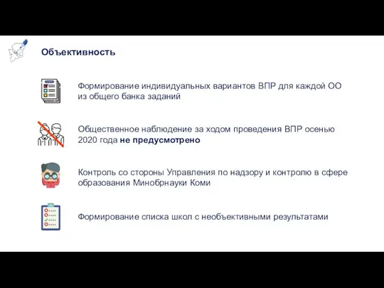 Объективность Общественное наблюдение за ходом проведения ВПР осенью 2020 года не предусмотрено