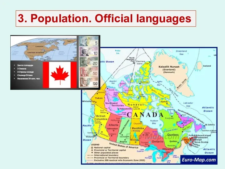 3. Population. Official languages