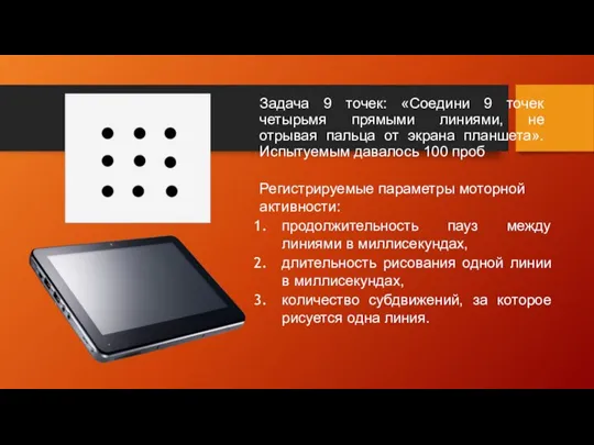 Задача 9 точек: «Соедини 9 точек четырьмя прямыми линиями, не отрывая пальца