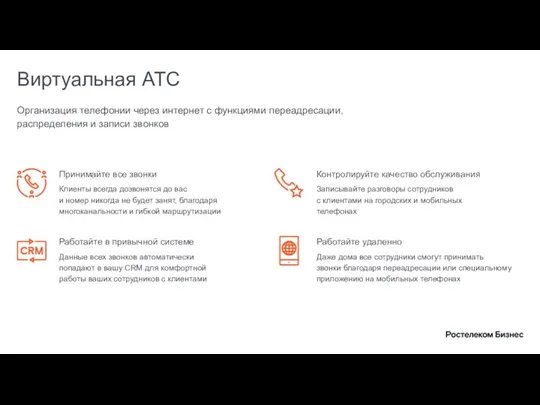 Виртуальная АТС Организация телефонии через интернет с функциями переадресации, распределения и записи