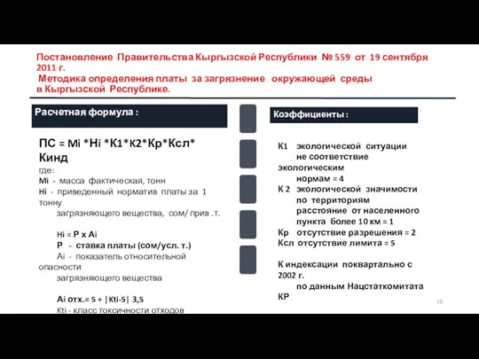 Постановление Правительства Кыргызской Республики № 559 от 19 сентября 2011 г. Методика