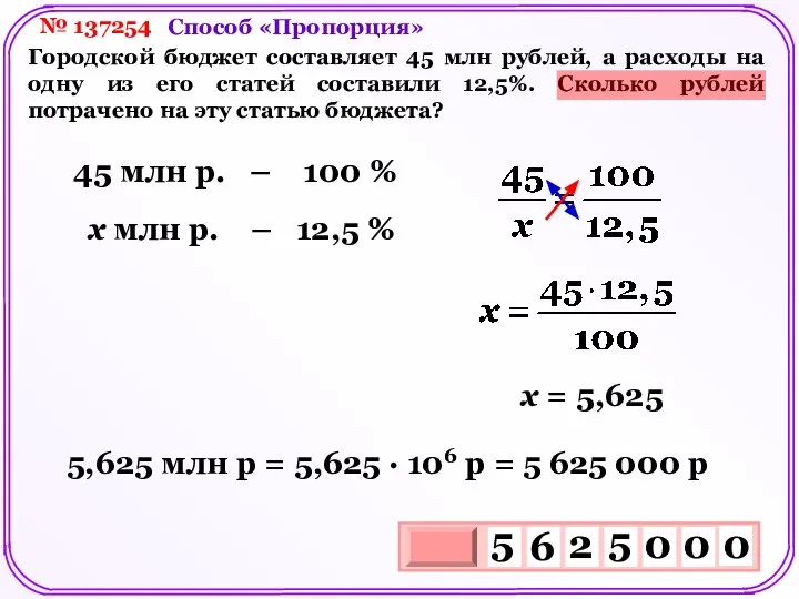 № 137254 Городской бюджет составляет 45 млн рублей, а расходы на одну