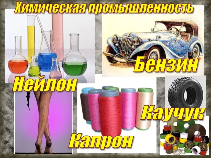 Химическая промышленность Нейлон Капрон Каучук Бензин