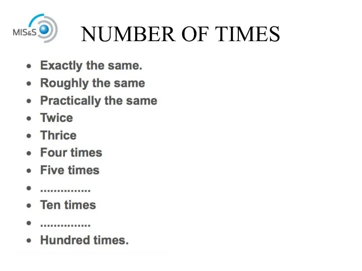 NUMBER OF TIMES