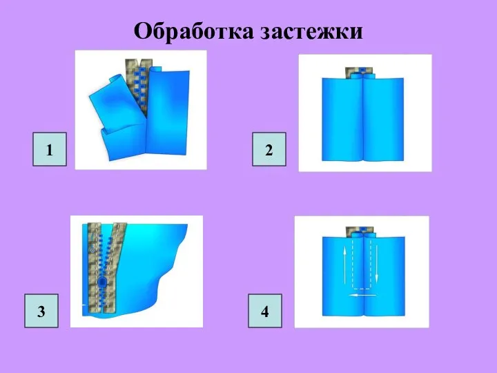 1 2 3 4 Обработка застежки