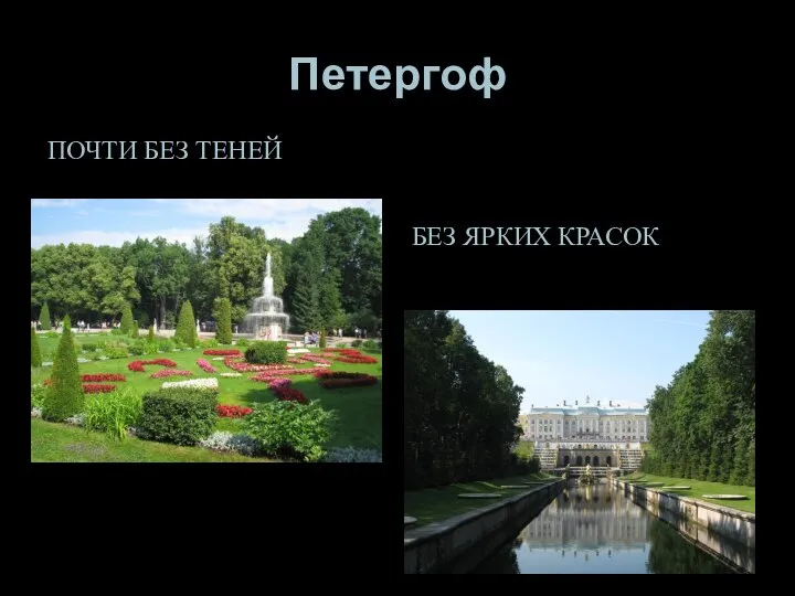 Петергоф ПОЧТИ БЕЗ ТЕНЕЙ БЕЗ ЯРКИХ КРАСОК