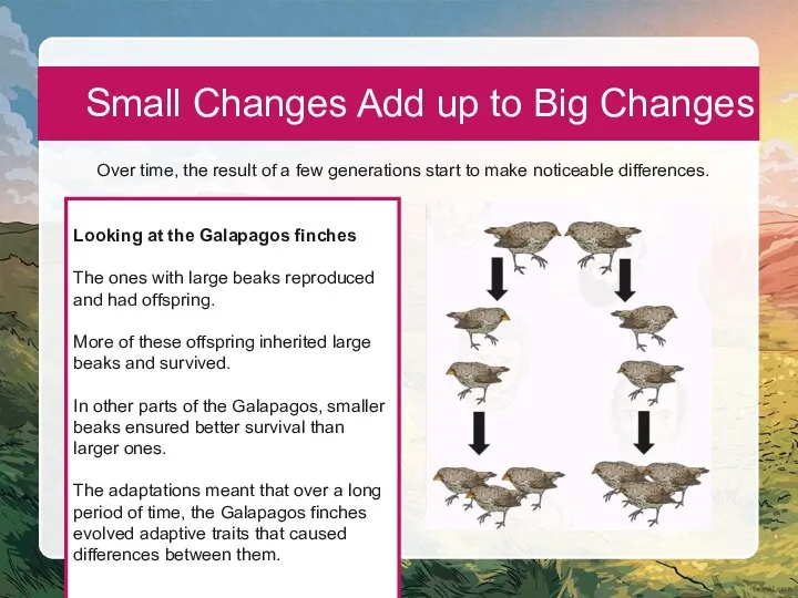 Small Changes Add up to Big Changes Over time, the result of