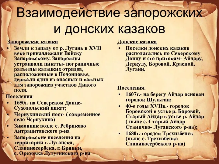 Запорожские казаки Земли к западу от р. Лугань в XVII веке принадлежали