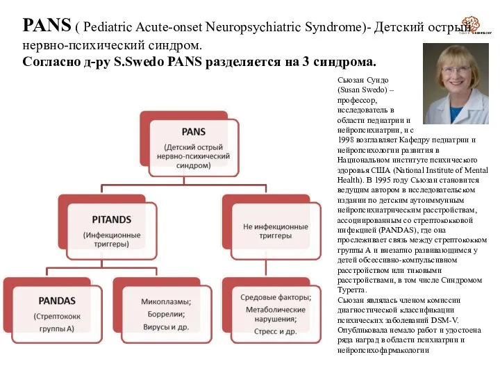 PANS ( Pediatric Acute-onset Neuropsychiatric Syndrome)- Детский острый нервно-психический синдром. Согласно д-ру