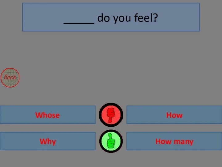How Why How many Whose _____ do you feel?
