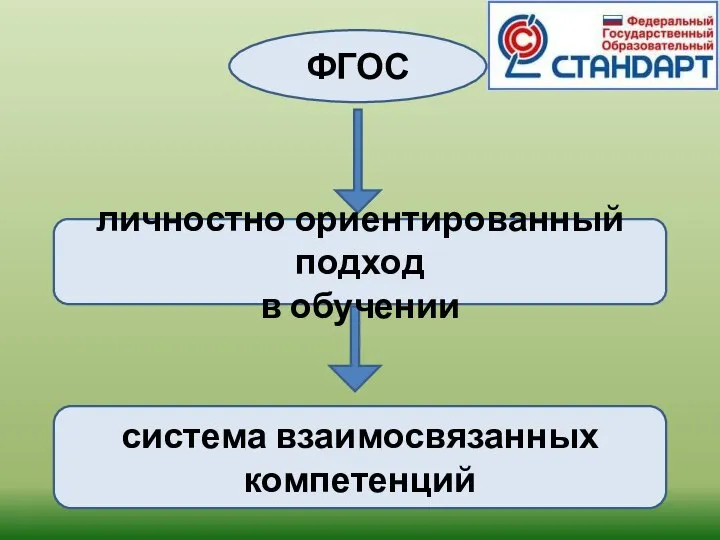 ФГОС личностно ориентированный подход в обучении система взаимосвязанных компетенций