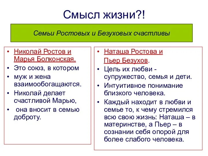 Смысл жизни?! Николай Ростов и Марья Болконская. Это союз, в котором муж