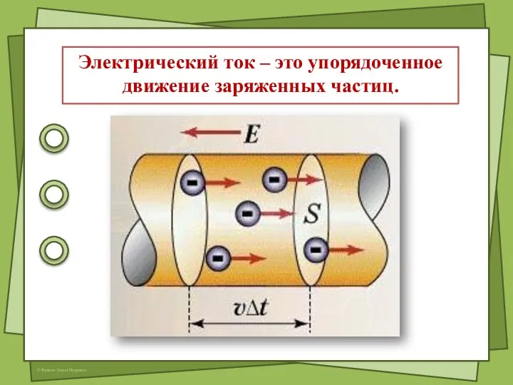 Электрический ток – это упорядоченное движение заряженных частиц.