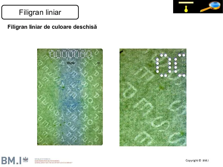 Filigran liniar de culoare deschisă Filigran liniar