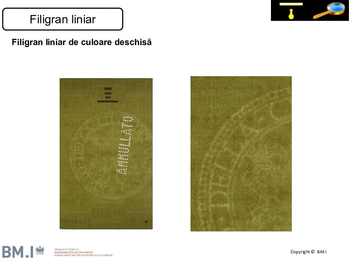 Filigran liniar de culoare deschisă Filigran liniar