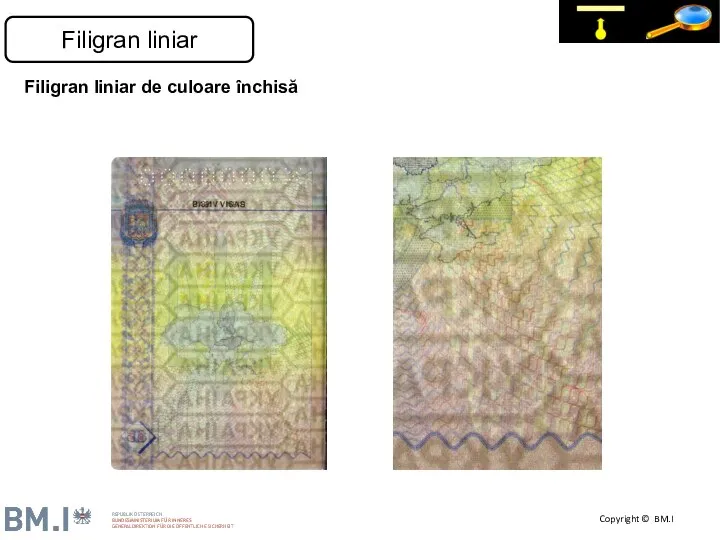 Filigran liniar de culoare închisă Filigran liniar