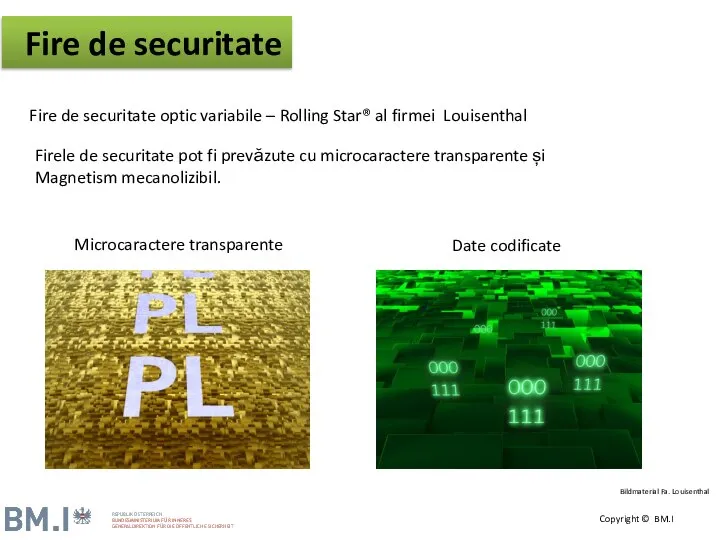 Fire de securitate optic variabile – Rolling Star® al firmei Louisenthal Fire