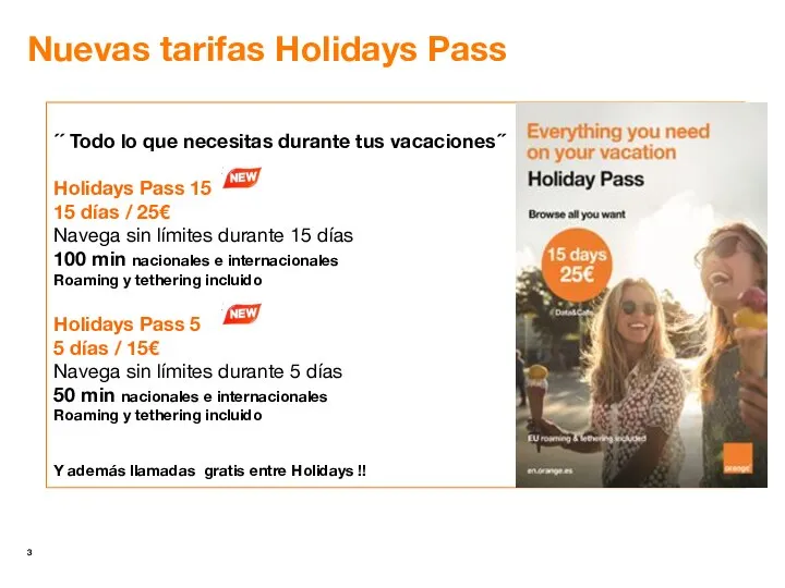 ´´ Todo lo que necesitas durante tus vacaciones´´ Holidays Pass 15 15