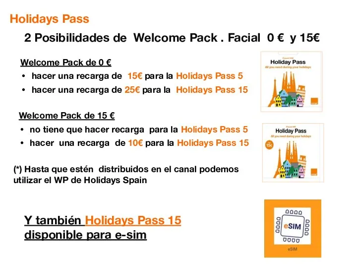 2 Posibilidades de Welcome Pack . Facial 0 € y 15€ Welcome