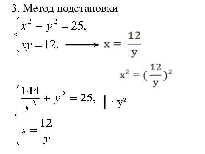 3. Метод подстановки | · у²