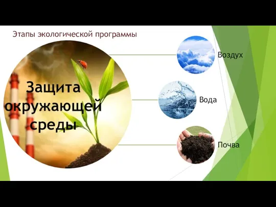 Этапы экологической программы Защита окружающей среды