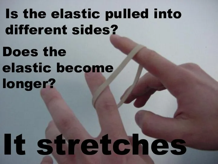Is the elastic pulled into different sides? Does the elastic become longer? It stretches