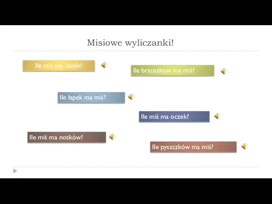 Misiowe wyliczanki! Ile miś ma uszek? Ile łapek ma miś? Ile brzuszków