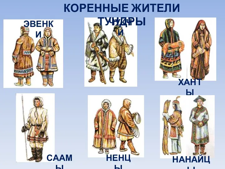 ЭВЕНКИ ЧУКЧИ ХАНТЫ СААМЫ НЕНЦЫ НАНАЙЦЫ КОРЕННЫЕ ЖИТЕЛИ ТУНДРЫ