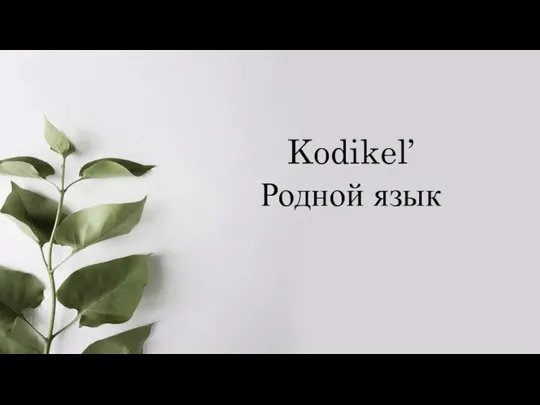 Kodikel’ Родной язык