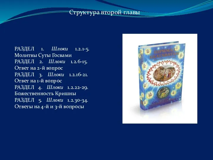 РАЗДЕЛ 1. Шлоки 1.2.1-5. Молитвы Суты Госвами РАЗДЕЛ 2. Шлоки 1.2.6-15. Ответ