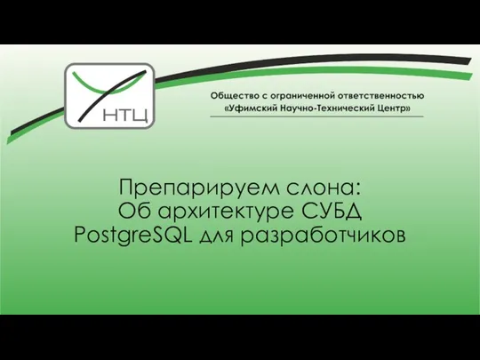 Препарируем слона: Об архитектуре СУБД PostgreSQL для разработчиков