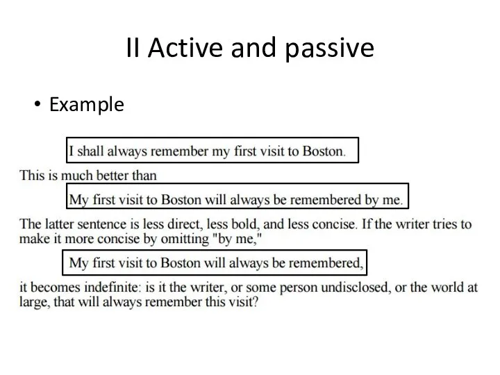 Example II Active and passive