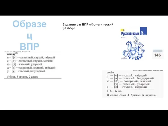 Задание 2 в ВПР «Фонетический разбор» Образец ВПР