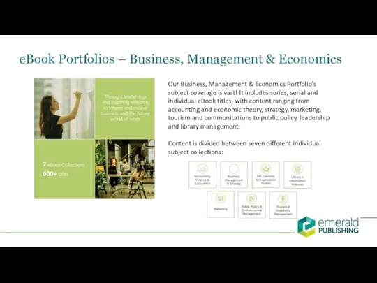 eBook Portfolios – Business, Management & Economics Our Business, Management & Economics