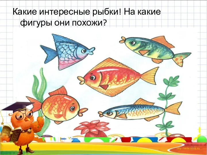 Какие интересные рыбки! На какие фигуры они похожи?
