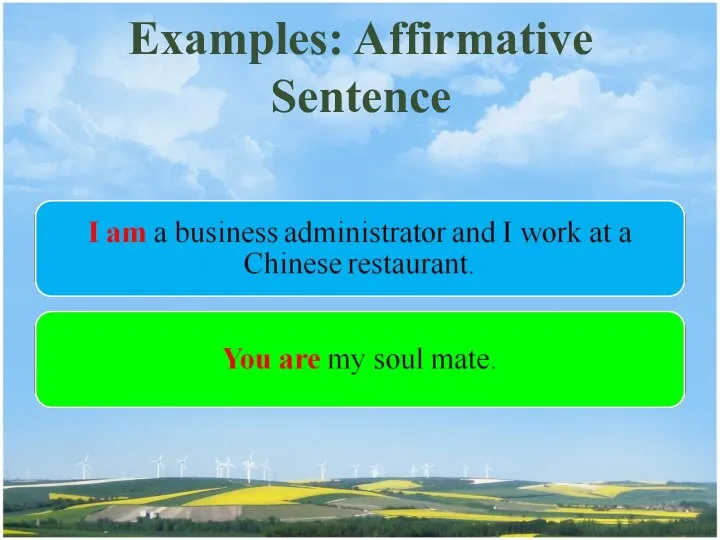 Examples: Affirmative Sentence