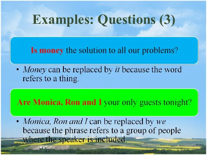 Examples: Questions (3)