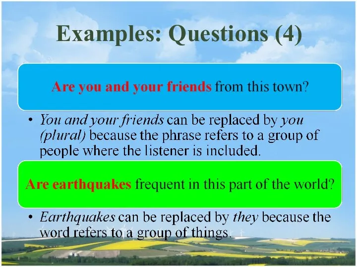 Examples: Questions (4)