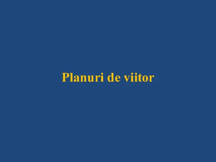 Planuri de viitor