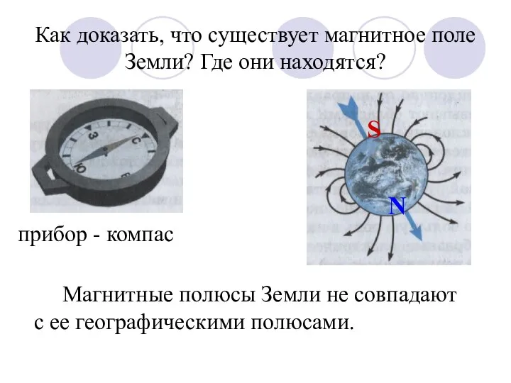 Как доказать, что существует магнитное поле Земли? Где они находятся? прибор -