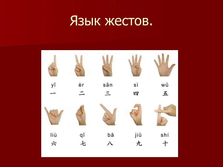 Язык жестов.