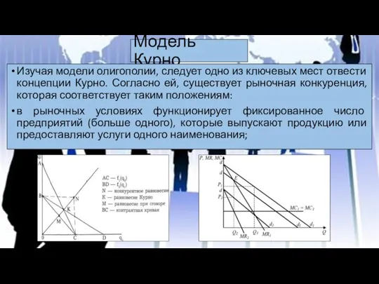 Модель Курно Изучая модели олигополии, следует одно из ключевых мест отвести концепции