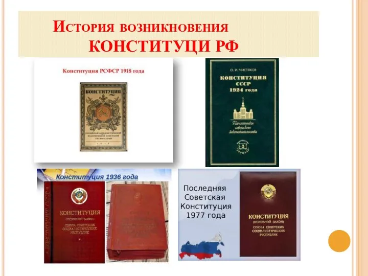 История возникновения КОНСТИТУЦИ РФ