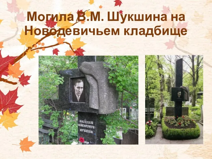 Могила В.М. Шукшина на Новодевичьем кладбище