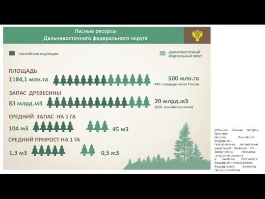 Источник: Лесные ресурсы Дальнего Востока Российской Федерации - перспективное направление инвестиций. Валентик