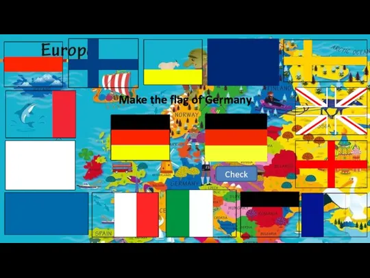 Make the flag of Germany Check