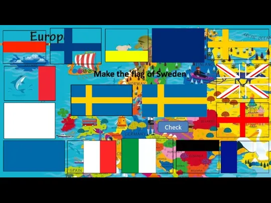 Make the flag of Sweden Check